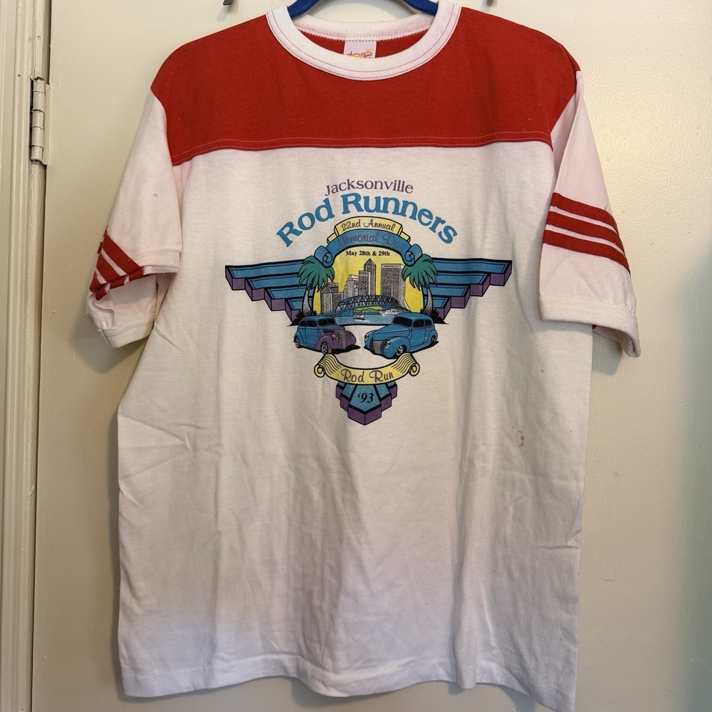Jacksonville Rod Runners Men's Made in USA 1993 Vintage Tee Single Stitch